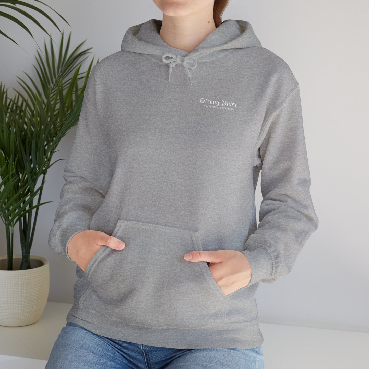 Premium Strong Pulse™ unisex heavy blend hoodie 'Never Give Up'