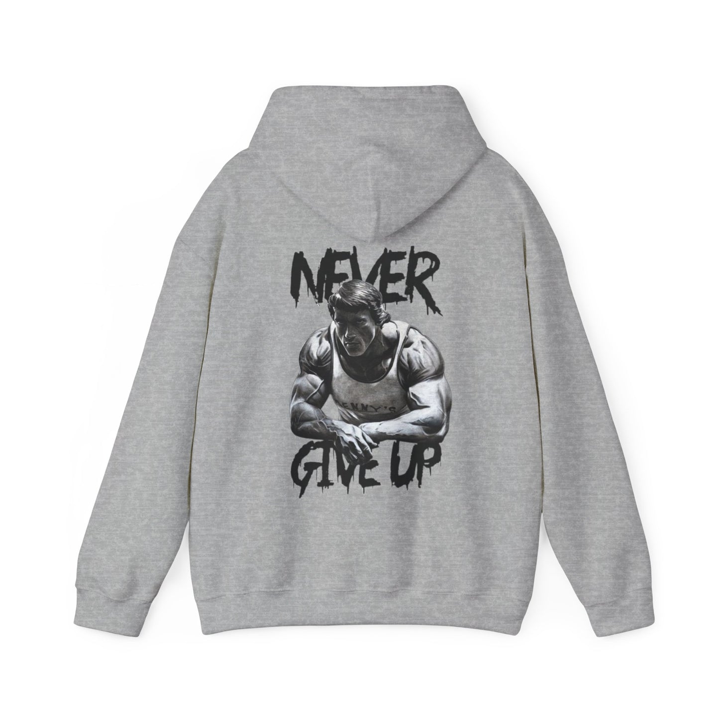 Premium Strong Pulse™ unisex heavy blend hoodie 'Never Give Up'